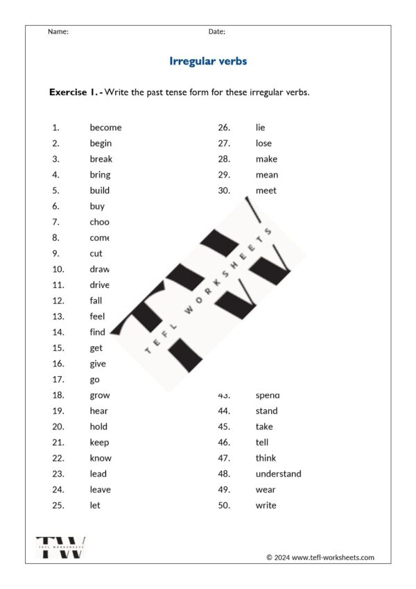 irregular verbs