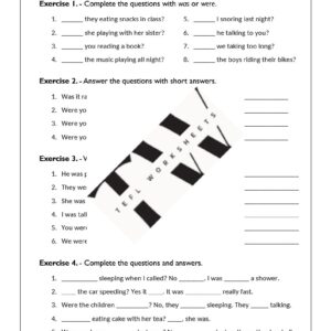 past continuous (questions and negatives)