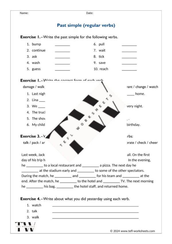 past simple (regular verbs)