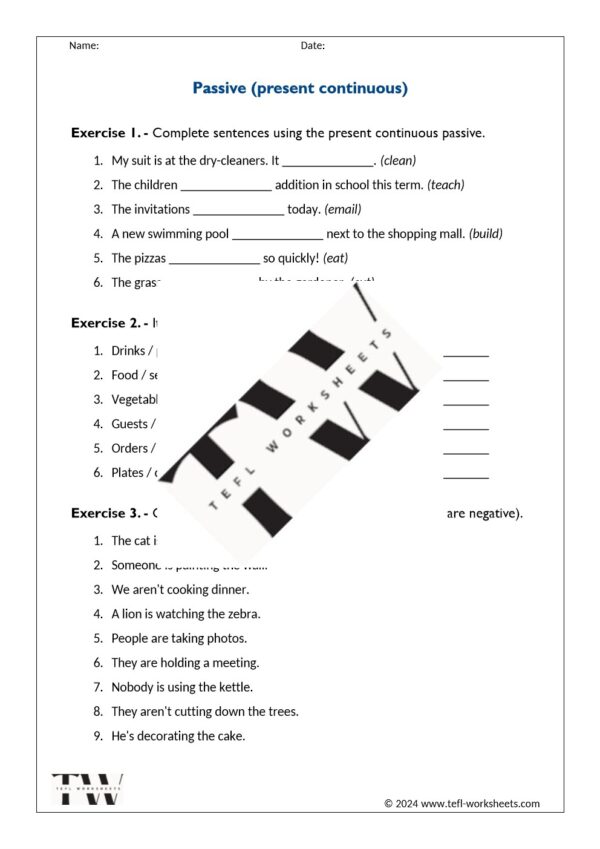 passive (present continuous tense)