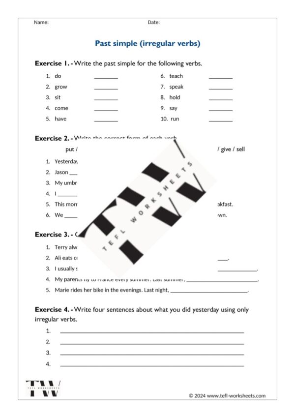 past simple (irregular verbs)