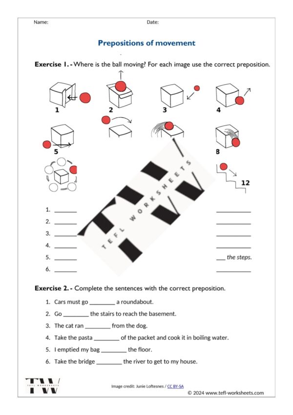 prepositions of movement