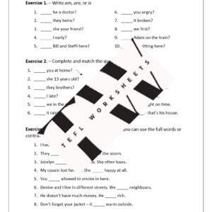 to be (questions, negatives)