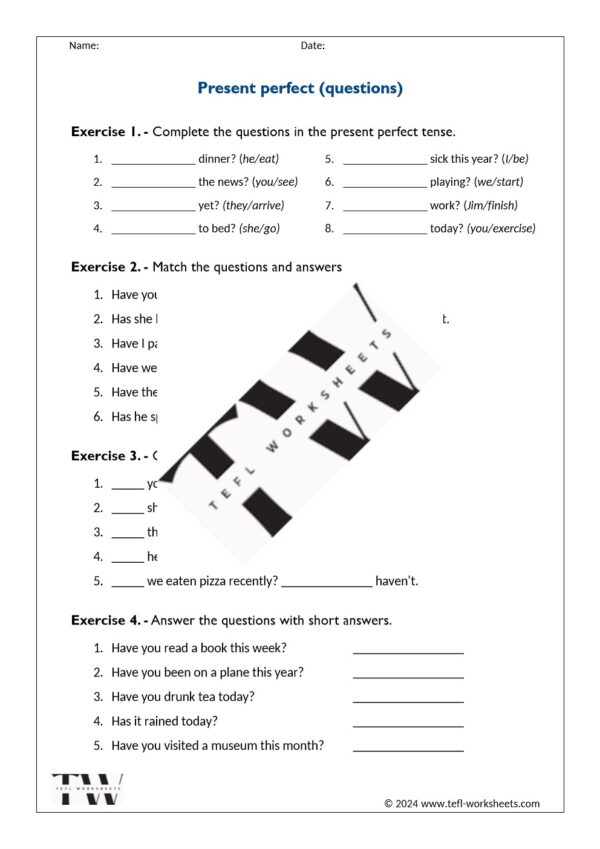 present perfect (questions)