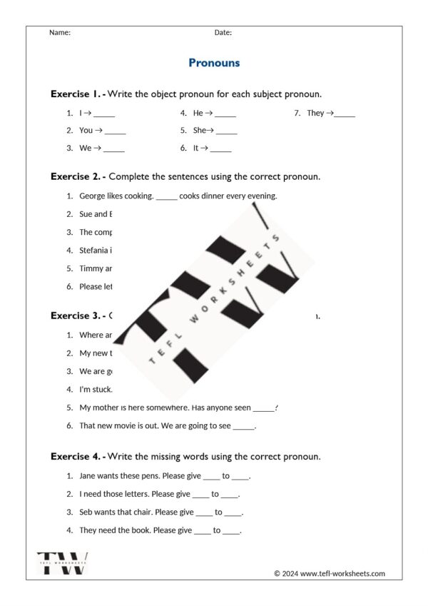 personal pronouns