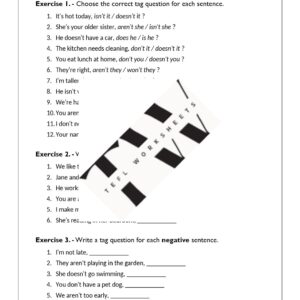 tag questions - present tense