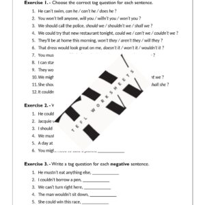tag questions - modal verbs