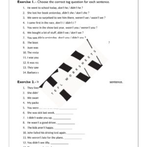 tag questions - past tense